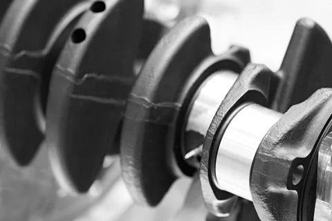 Engine crankshaft close-up industrial engineering service automobile concept. 库存照片