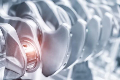 Engine crankshaft close-up industrial engineering service automobile concept. Foto stock