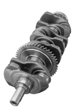 Engine crankshaft on a white background Stock Photos