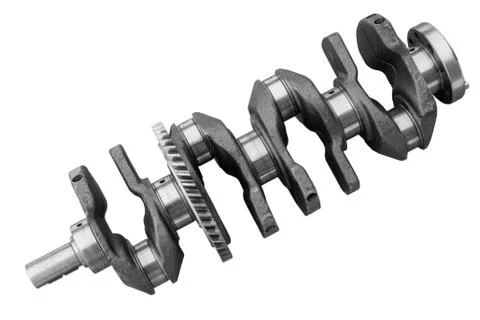 Engine crankshaft on a white background Stock Photos