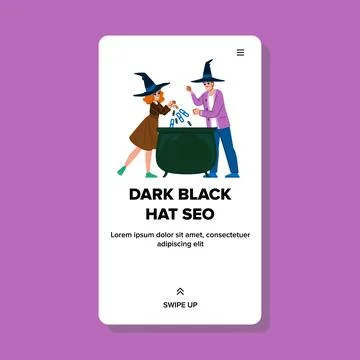 Engine dark black hat seo vector Stock Illustration