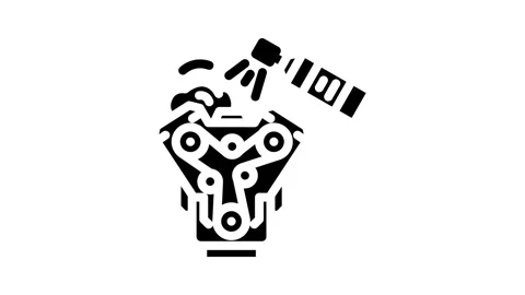 Engine degreaser car care glyph icon animation Stock Footage 326734590