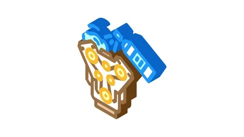 Engine degreaser car care isometric icon animation Stock Footage 327279851