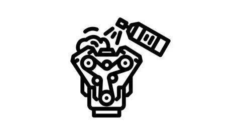 Engine degreaser car care line icon animation Stock Footage 326751009