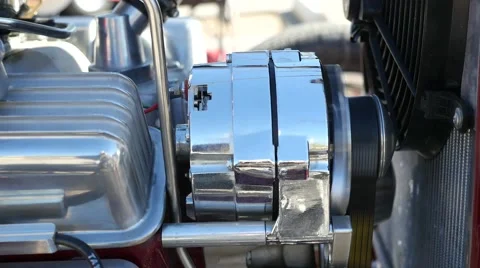 Engine detail on a classic hot rod car Stock Footage 57317470