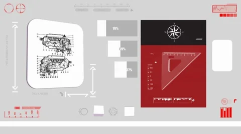 Engine - Detail Construction - red 01 Stock Footage 61826596