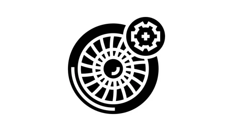 Engine diagnostics aircraft glyph icon animation Stock Footage 326152574