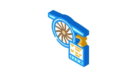 Engine diagnostics aircraft isometric icon animation Stock Footage 327290646