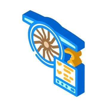 Engine diagnostics aircraft isometric icon vector illustration Stock Illustration