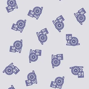 Engine diagnostics aircraft line vector seamless pattern Stock Illustration