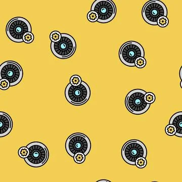 Engine diagnostics aircraft vector seamless pattern Stock Illustration