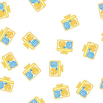 Engine digital analysis and check vector seamless pattern Stock Illustration