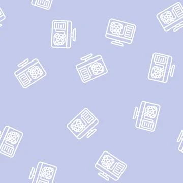 Engine digital analysis and check line vector seamless pattern Stock Illustration