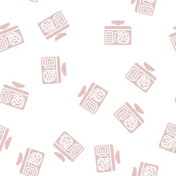 Engine digital analysis and check glyph vector seamless pattern Illustrazione stock