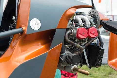 The engine from the engine of the aircraft. Foto stock