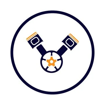 Engine, equipment, machine parts, piston icon Stock Illustration