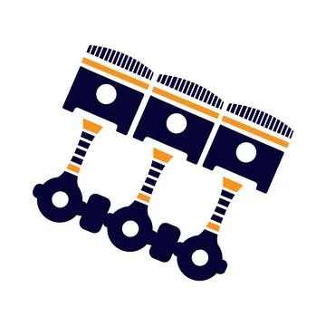 Engine, equipment, machine parts, piston icon Stock Illustration