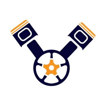Engine, equipment, machine parts, piston icon Stock Illustration