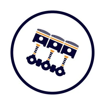 Engine, equipment, machine parts, piston icon Stock Illustration