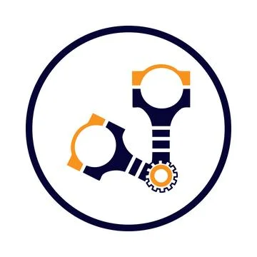 Engine, equipment, machine parts, piston icon Stock Illustration
