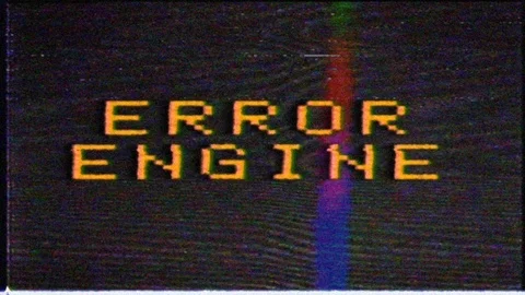 Engine error, message with glitch effect.Check engine light symbol that pops up Vídeos de archivo 107988411