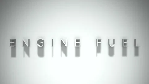 Engine fuel 3D title animation with shadows on a white background Stock Footage 297380570