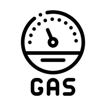 Engine gas indicator icon vector outline illustration Illustrazione stock