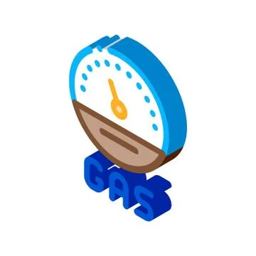 Engine gas indicator isometric icon vector illustration Stock Illustration