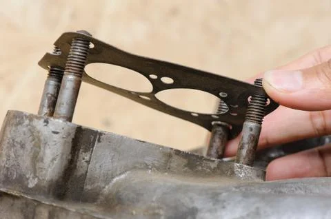 Engine gasket replacement Stock Photos