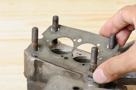 Engine gasket replacement Stock Photos