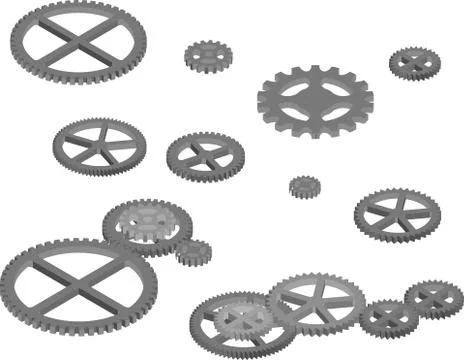 Engine gears for industrial design Stock Illustration