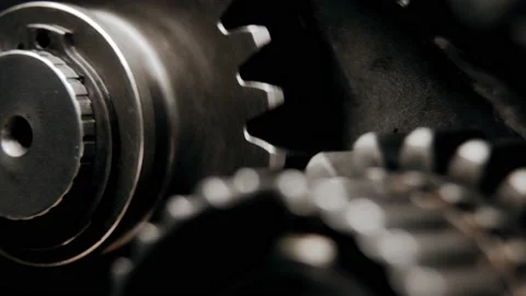 Engine gears start moving and stop again (close up) Stock Footage 167172656