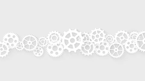 Engine gears wheels rotate. Work process concept. Abstract business motion ba Video stock 142354170