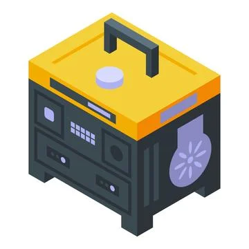 Engine generator icon isometric vector. Power energy Stock Illustration