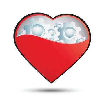 Engine in heart Stock Illustration
