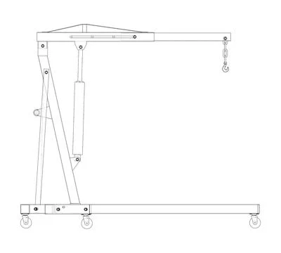 Engine hoist. 3d illustration Illustrazione stock