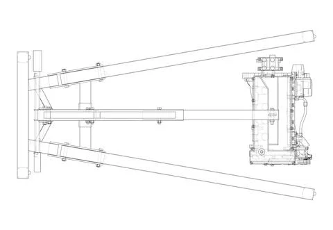 Engine hoist with engine. Vector イラスト素材