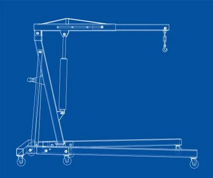 Engine hoist outline. Vector rendering of 3d Stock Illustration