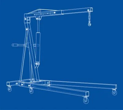 Engine hoist outline. Vector rendering of 3d Stock Illustration
