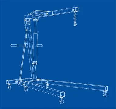 Engine hoist outline. Vector rendering of 3d Stock Illustration