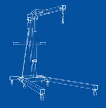 Engine hoist outline. Vector rendering of 3d Stock Illustration