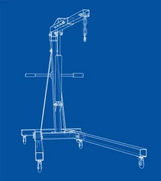 Engine hoist outline. Vector rendering of 3d Illustrazione stock