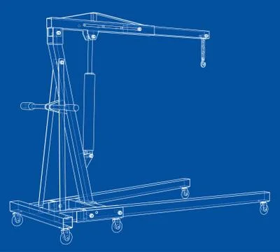 Engine hoist outline. Vector rendering of 3d Stock Illustration