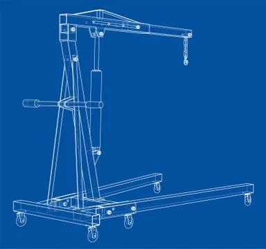 Engine hoist outline. Vector rendering of 3d 스톡 일러스트