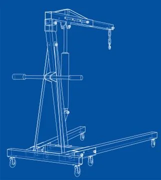 Engine hoist outline. Vector rendering of 3d Illustrazione stock