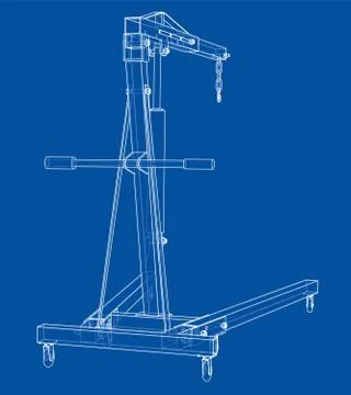 Engine hoist outline. Vector rendering of 3d Stock Illustration