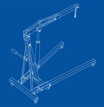 Engine hoist outline. Vector rendering of 3d Stock Illustration