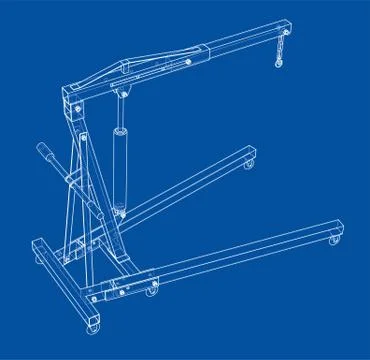 Engine hoist outline. Vector rendering of 3d Stock Illustration