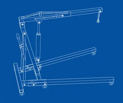 Engine hoist outline. Vector rendering of 3d Illustrazione stock