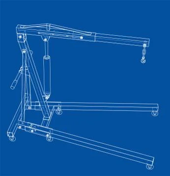 Engine hoist outline. Vector rendering of 3d 库存插图
